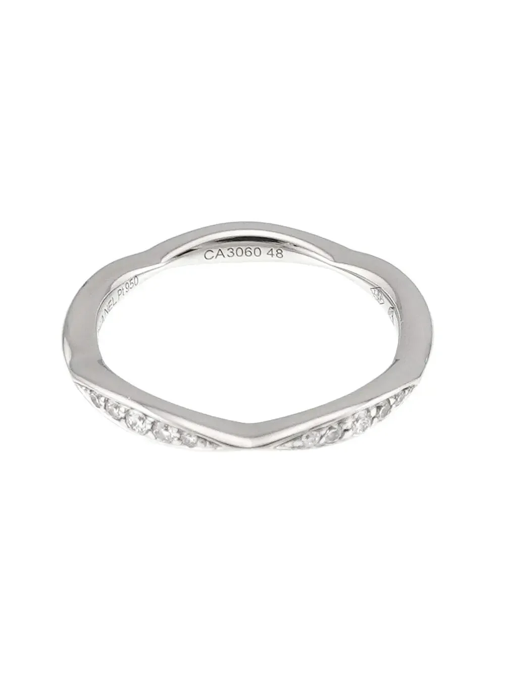 Chanel Camellia Ring Platinum With Half #327642C12B
